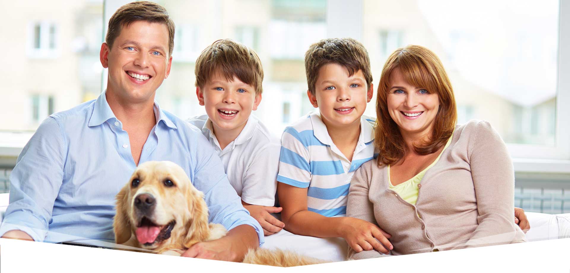 Happy Family with Dog